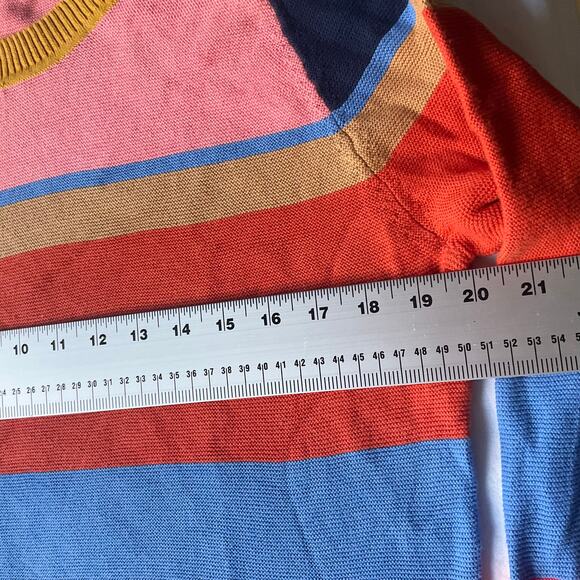 On The Road... Women’s Long Sleeve Rainbow Knit Sweater size M/L, Pink Blue - Picture 2 of 6